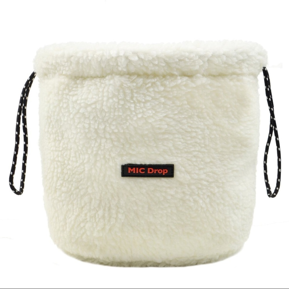 BTS THEMED MERCH Mic Drop' Fleece Pouch in Ivory